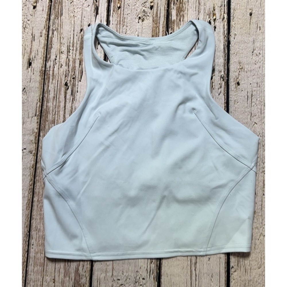 Lululemon Invigorate Training Tank Top‎ Womens 8 Pale Blue Crop Shelf Bra W1DC1S